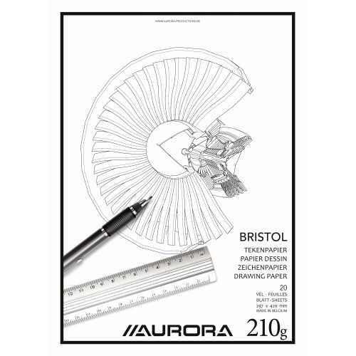 Bloc bristol blanc 210g : 20 feuillets [270 x 360 mm]