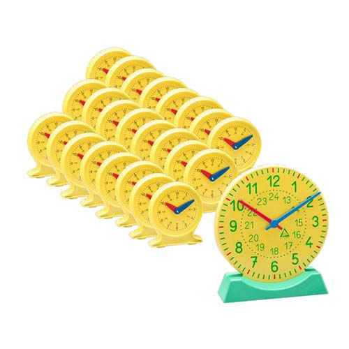 Set 24 horloges pour la classe et une horloge de démonstration