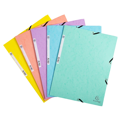 5 Chemises Exaclair à élastiques carte lustrée 400 g/m² Aquarel A4 5 Chemises Exaclair à élastiques carte lustrée 400 g/m² Aquarel A4