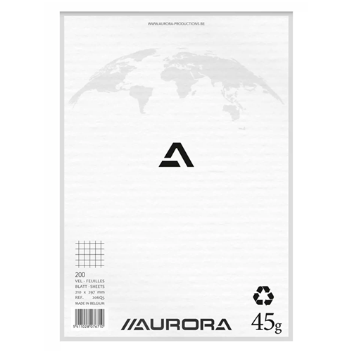 Bloc de brouillon Aurora quadrillé 5x5 mm – A4 Bloc de brouillon Aurora quadrillé 5x5 mm – A4