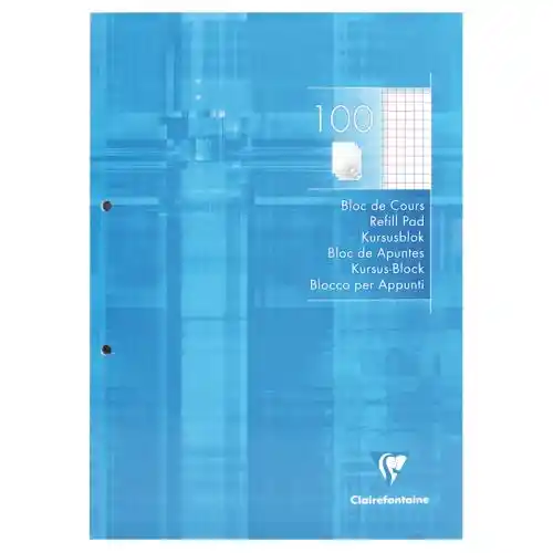 Bloc de cours Clairefontaine 90g 100 feuilles A4 quadrillé 5 x 5 mm Bloc de cours Clairefontaine 90g 100 feuilles A4 quadrillé 5 x 5 mm