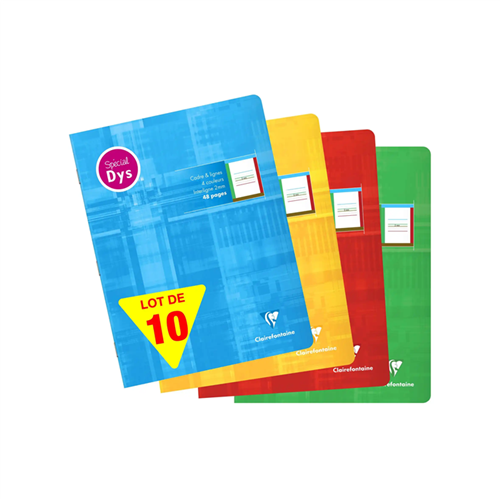 Cahier Clairefontaine DYS 17x22 cm 48 pages interligne 2 mm - 10 pièces Cahier Clairefontaine DYS 17x22 cm 48 pages interligne 2 mm - 10 pièces