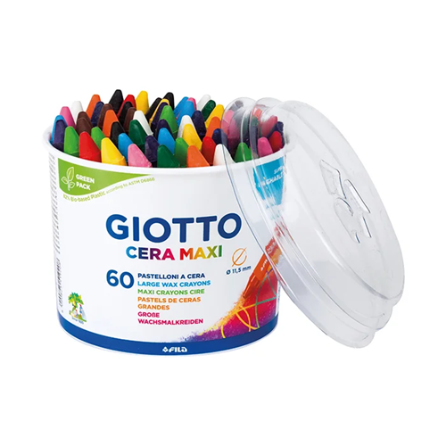 Crayon à la cire Giotto Cera Maxi - Pot de 60 pièces Crayon à la cire Giotto Cera Maxi - Pot de 60 pièces