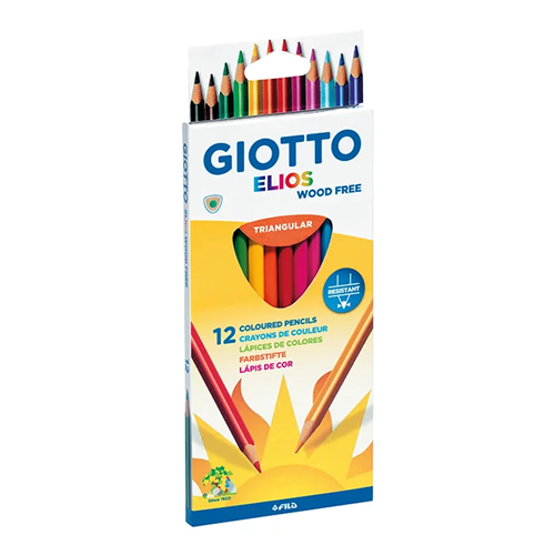 Crayon de couleur Giotto Elios - Etui de 12 couleurs assorties Crayon de couleur Giotto Elios - Etui de 12 couleurs assorties