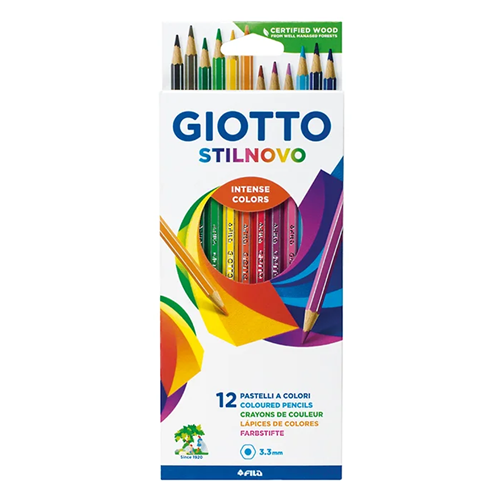 Crayon de couleur Giotto Stilnovo - Etui de 12 couleurs assorties Crayon de couleur Giotto Stilnovo - Etui de 12 couleurs assorties