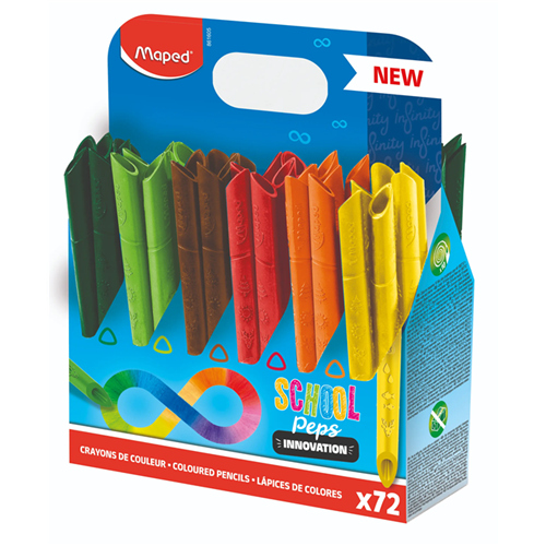 Crayons de couleur Maped Color’Peps Infinity format école - Pack de 72 crayons Crayons de couleur Maped Color’Peps Infinity format école - Pack de 72 crayons