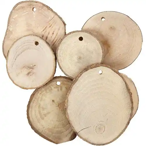 Disque en bois avec trou, diamètre de 40 à 70 mm Disque en bois avec trou, diamètre de 40 à 70 mm