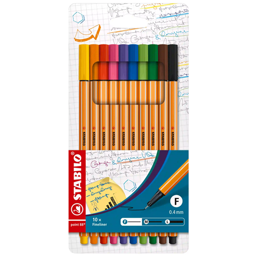 Étui 10 fineliners Stabilo Point 88 Étui 10 fineliners Stabilo Point 88