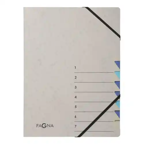 Farde 7 compartiments A4 en carton élastique Farde 7 compartiments A4 en carton élastique