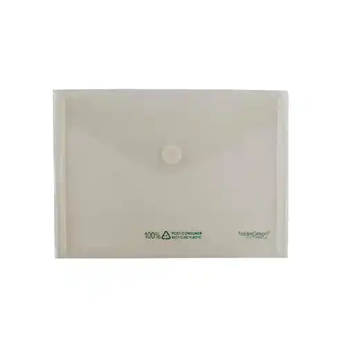 FolderGreen : enveloppe transparente A5 avec fermeture velcro, lot de 10 FolderGreen : enveloppe transparente A5 avec fermeture velcro, lot de 10