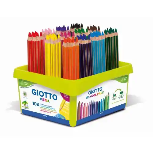 Giotto-kleurpotloden Mega Schoolpack met 108 verschillende kleuren Giotto-kleurpotloden Mega Schoolpack met 108 verschillende kleuren