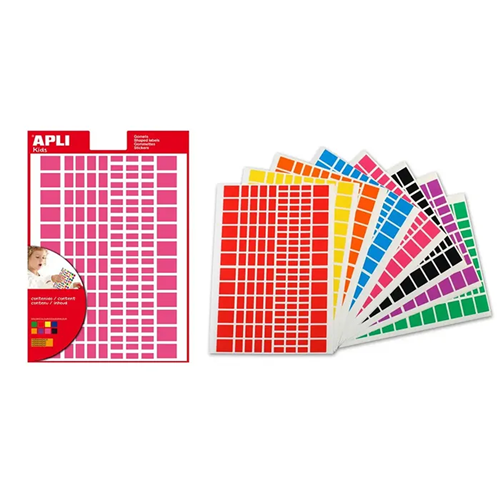 Gommettes autocollantes rectangles 1870 couleurs assorties Gommettes autocollantes rectangles 1870 couleurs assorties