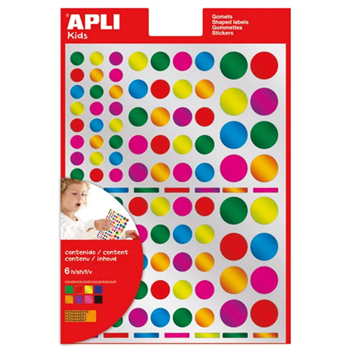 Gommettes métallisées rondes 624 assorties Gommettes métallisées rondes 624 assorties