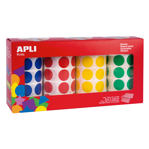 Gommettes rondes 7080 pièces bleu-rouge-vert-jaune Gommettes rondes 7080 pièces bleu-rouge-vert-jaune