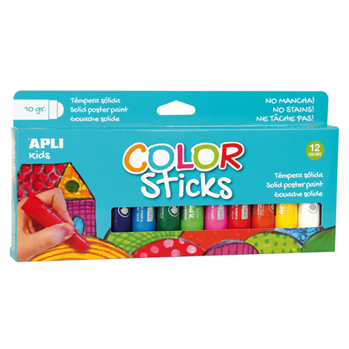 Gouache solide Color Sticks Apli Kids - Pack de 12 Gouache solide Color Sticks Apli Kids - Pack de 12