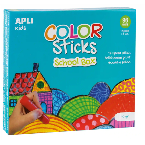 Gouache solide Color Sticks Apli Kids - Schoolpack 96 pièces Gouache solide Color Sticks Apli Kids - Schoolpack 96 pièces