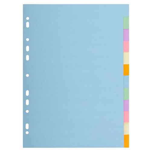Intercalaires Exaclair carte pastel 170 g Forever A4 12 positions Intercalaires Exaclair carte pastel 170 g Forever A4 12 positions
