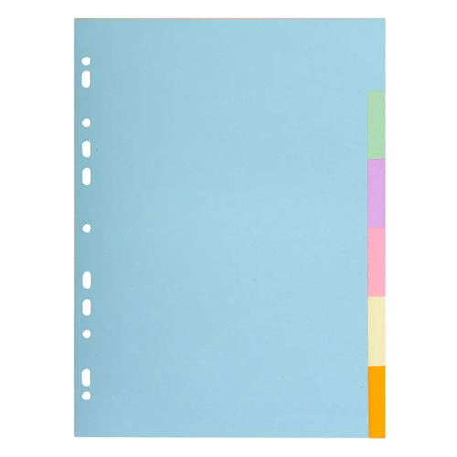 Intercalaires Exaclair carte pastel 170g Forever A4 6 positions Intercalaires Exaclair carte pastel 170g Forever A4 6 positions