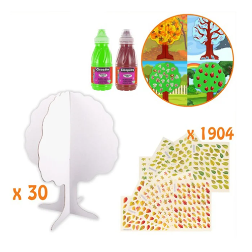 Lot créatif 4 Saisons de 30 arbres en carton + 1904 gommettes + 2 flacons de peinture Lot créatif 4 Saisons de 30 arbres en carton + 1904 gommettes + 2 flacons de peinture