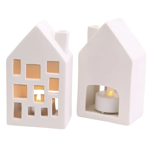 Maisons lumineuses, H : 12 cm, dim. 5x7 cm, 12 pièces Maisons lumineuses, H : 12 cm, dim. 5x7 cm, 12 pièces