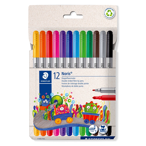 Marqueur double-pointe Staedtler Noris® 320 - Etui de 10 pièces Marqueur double-pointe Staedtler Noris® 320 - Etui de 10 pièces