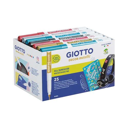 Marqueur pointe moyenne Giotto Decor Metallic - Schoolpack de 25 pièces Marqueur pointe moyenne Giotto Decor Metallic - Schoolpack de 25 pièces