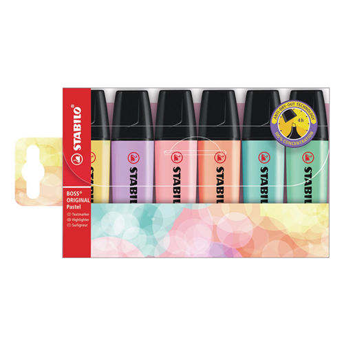 Marqueurs fluo Stabilo pastel 6 couleurs assorties Marqueurs fluo Stabilo pastel 6 couleurs assorties