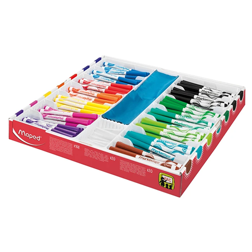 Marqueurs tableau blanc Maped Marker'Peps – Classpack 168 pièces, 12 couleurs Marqueurs tableau blanc Maped Marker'Peps – Classpack 168 pièces, 12 couleurs