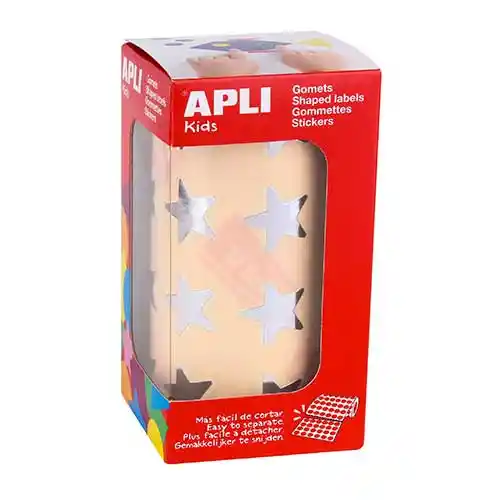 Maxi-stickers met zilveren sterren, 20 mm, 1416 stuks Maxi-stickers met zilveren sterren, 20 mm, 1416 stuks