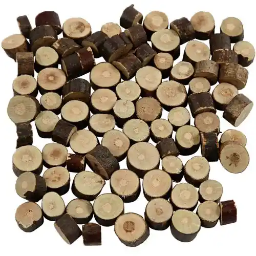 Mélange de bois rustique diamètre de 7 à 10 mm épaisseur 4 à 5 mm , 230g Mélange de bois rustique diamètre de 7 à 10 mm épaisseur 4 à 5 mm , 230g
