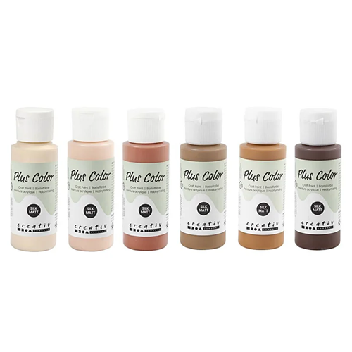 Peinture acrylique Plus Color 6x60ml couleurs peau assorties Peinture acrylique Plus Color 6x60ml couleurs peau assorties