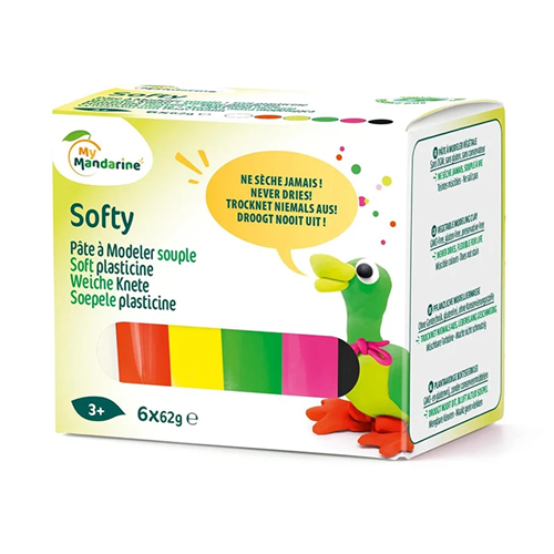 Plasticine Softy My Mandarine 6x62g - Fluo Plasticine Softy My Mandarine 6x62g - Fluo