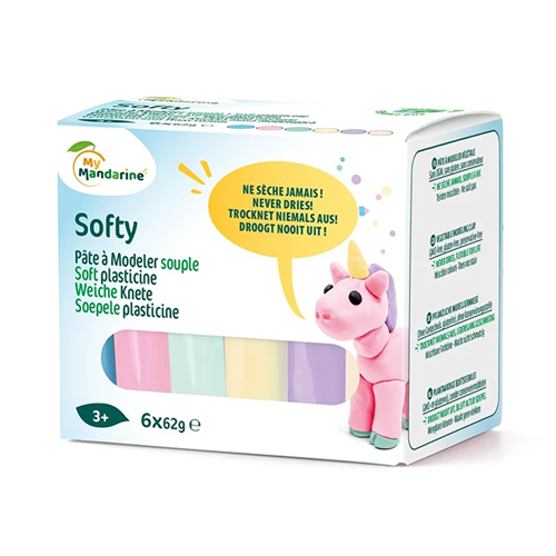 Plasticine Softy My Mandarine 6x62g - Pastel Plasticine Softy My Mandarine 6x62g - Pastel