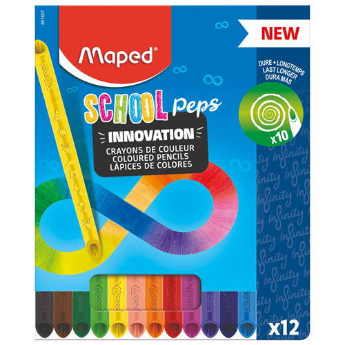 Pochette de 12 Crayons de couleur Color’Peps Infinity Maped Pochette de 12 Crayons de couleur Color’Peps Infinity Maped