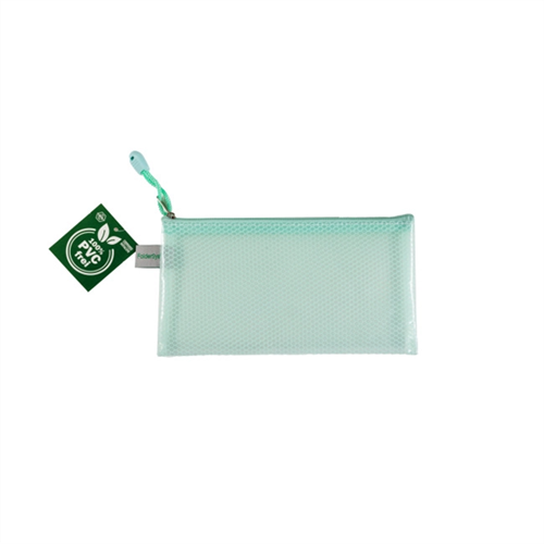 Pochette ZIP Foldersys sans PVC 12x22cm - Vert pastel Pochette ZIP Foldersys sans PVC 12x22cm - Vert pastel