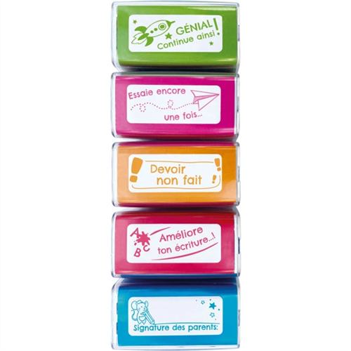 Set cachet/tampon scolaire Colop NIO - Série 1 (5/pièces) Set cachet/tampon scolaire Colop NIO - Série 1 (5/pièces)