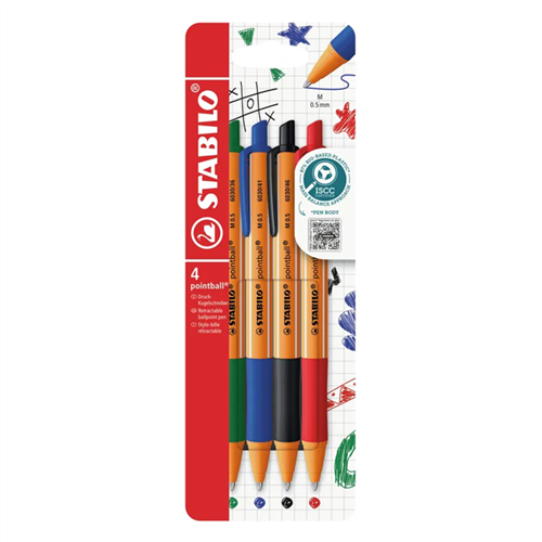Stylo-bille Stabilo Pointball Colorful - Etui de 4 Stylo-bille Stabilo Pointball Colorful - Etui de 4