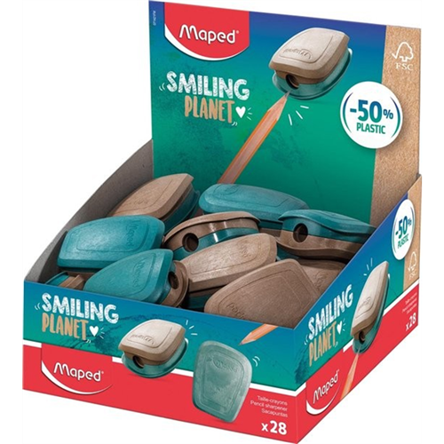 Taille-crayons 1 usage Maped Smiling Planet - Boîte de 24 pièces Taille-crayons 1 usage Maped Smiling Planet - Boîte de 24 pièces