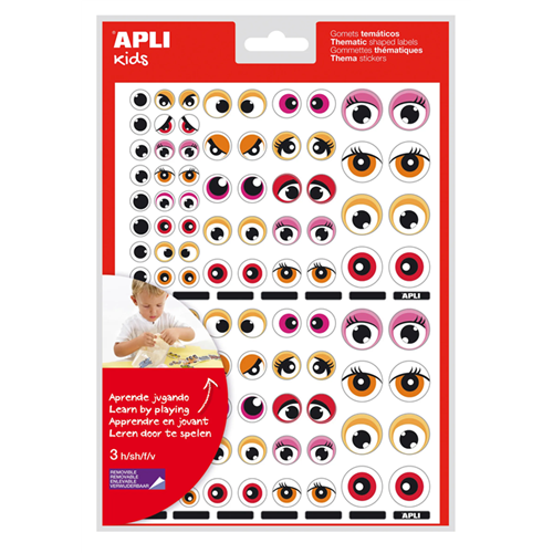 Yeux autocollants 312 pièces rose-orange Yeux autocollants 312 pièces rose-orange